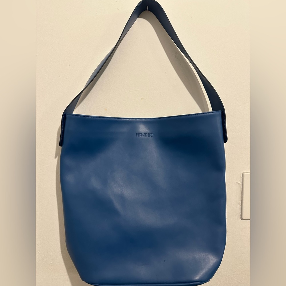 Firminio Antonia Royal Blue Suede/Leather XL Tote -Excellent Condition!